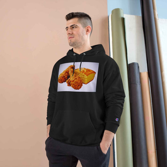Funny Foodie Champion Hoodie - Chicken and Cornbread Design