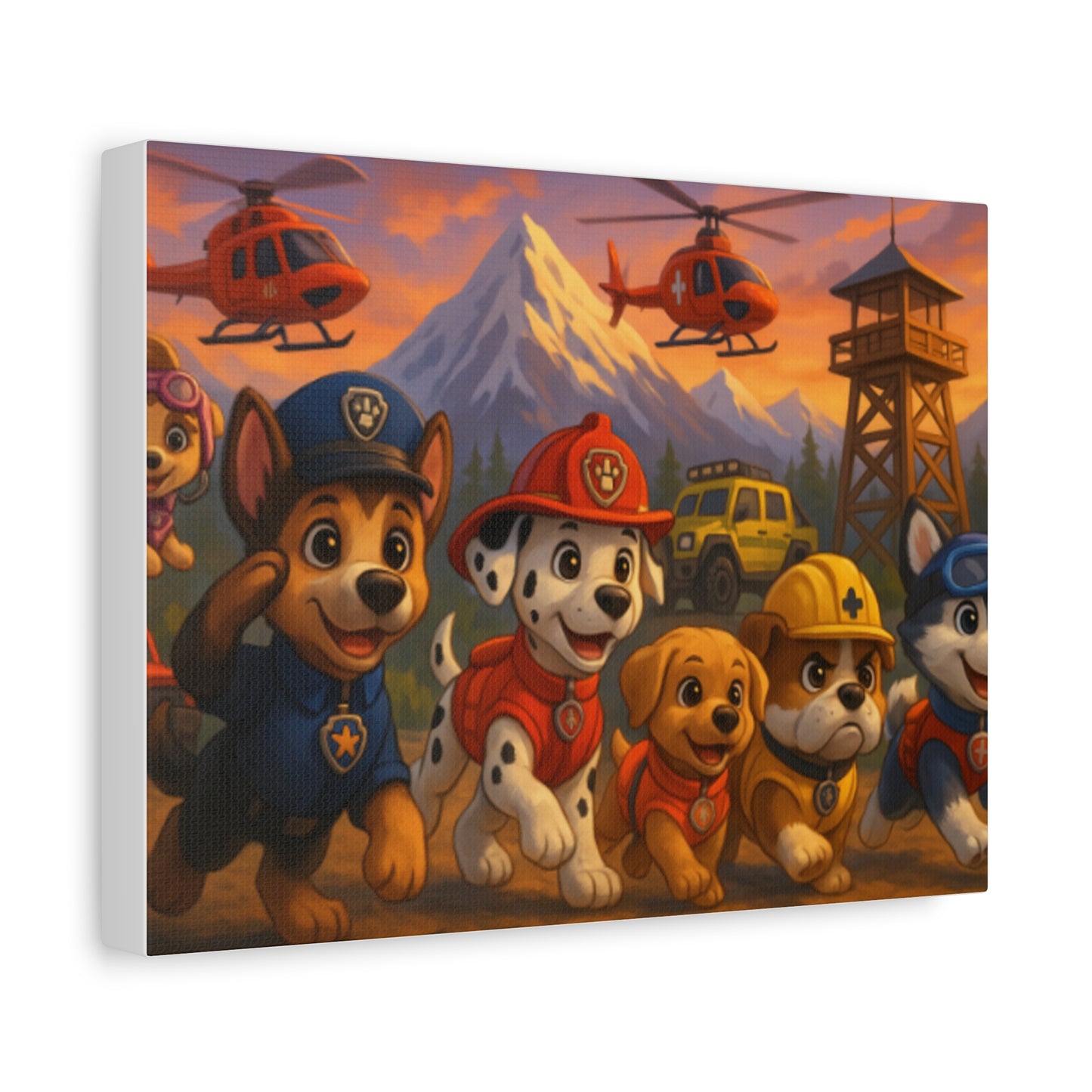 Paw Patrol Adventure Canvas Art, Kids Room Decor, Childrens Wall Art, Playroom Prints, Gift for Dog Lovers