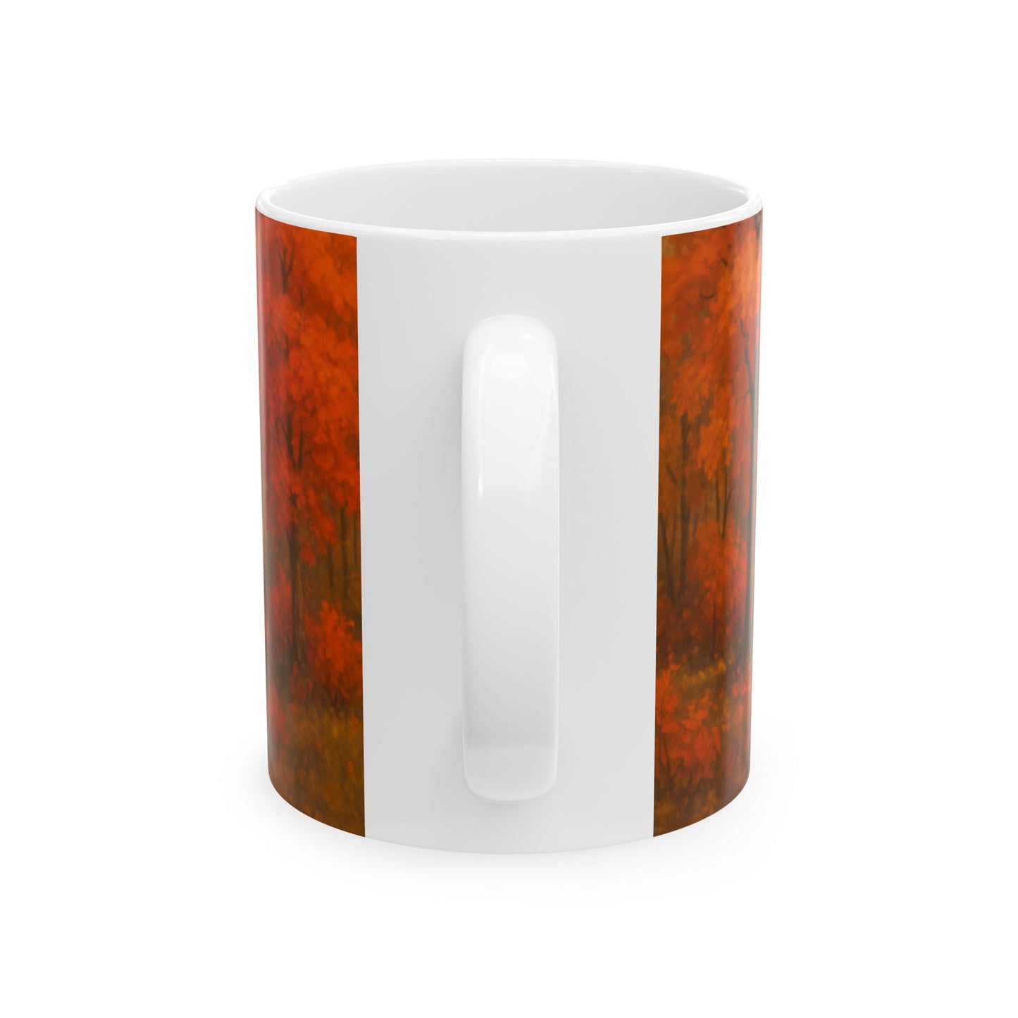 Autumn Landscape Ceramic Mug, Fall Coffee Cup, Cozy Home Gift, Thanksgiving Decor, Nature Lover's Mug, Seasonal Kitchenware  Digital Art