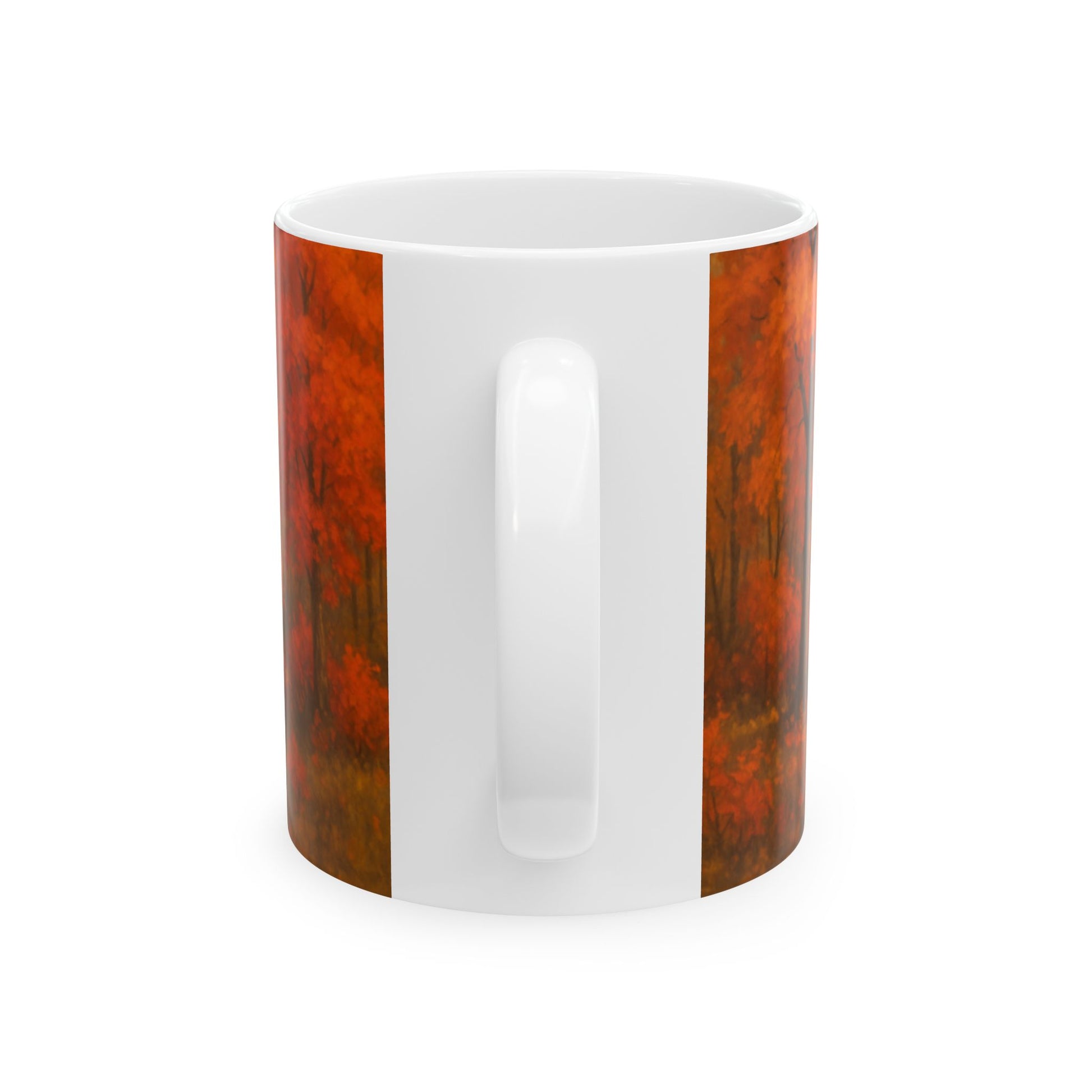 Autumn Landscape Ceramic Mug, Fall Coffee Cup, Cozy Home Gift, Thanksgiving Decor, Nature Lover's Mug, Seasonal Kitchenware  Digital Art
