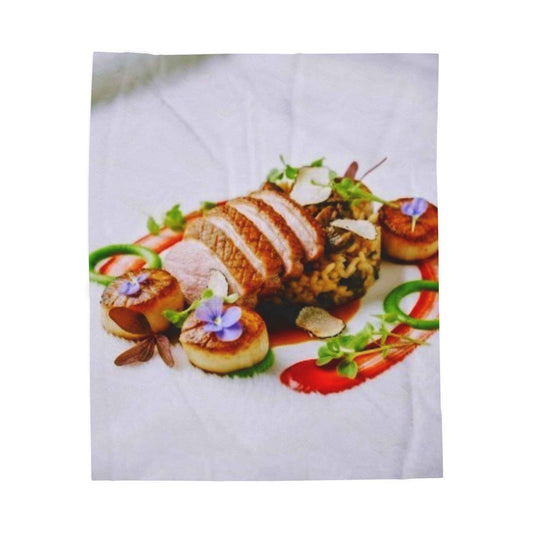 Gourmet Food Print Velveteen Plush Blanket