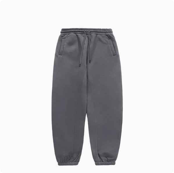 Fleece-lined Thick Hooded Solid Color Hoodie Suit