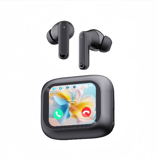 LX10 Wireless Bluetooth In-ear Translation Earbuds, LCD Full Color Touch Screen ANC Noise Cancelling TWS Earphones