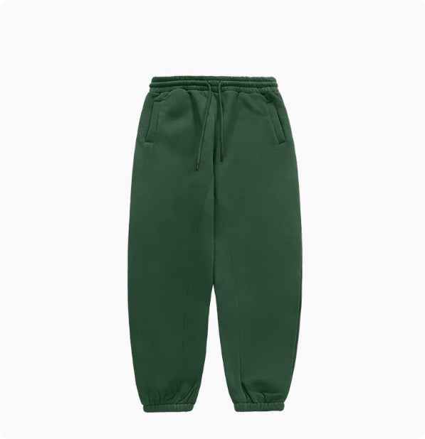 Fleece-lined Thick Hooded Solid Color Hoodie Suit