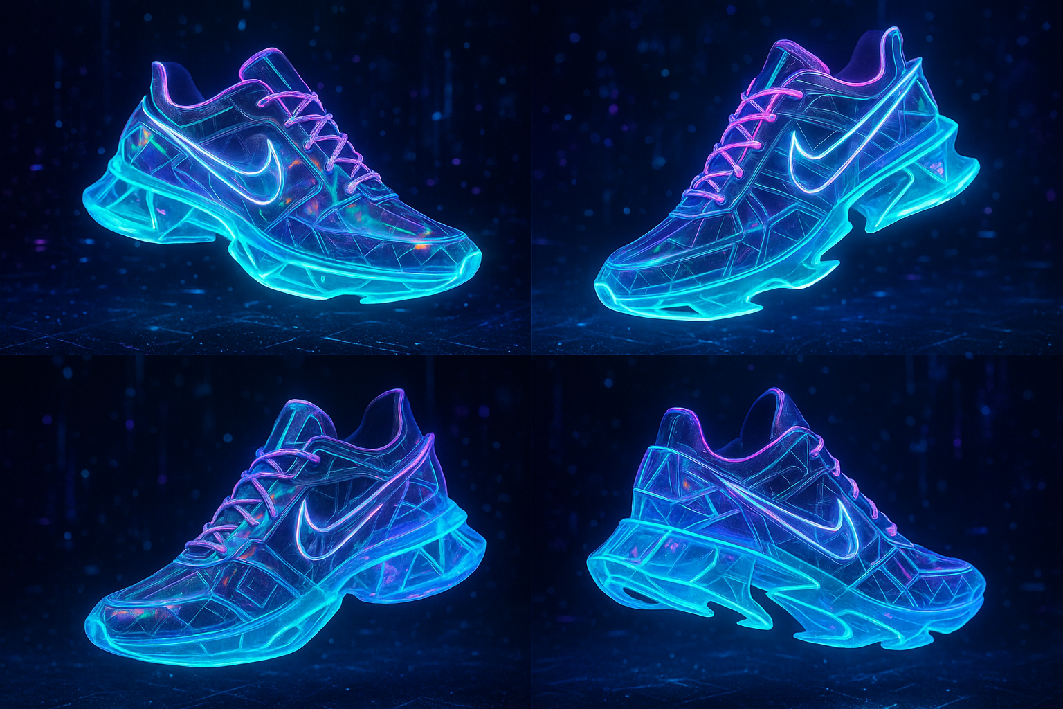 Digital art of unique virtual Nike sneakers