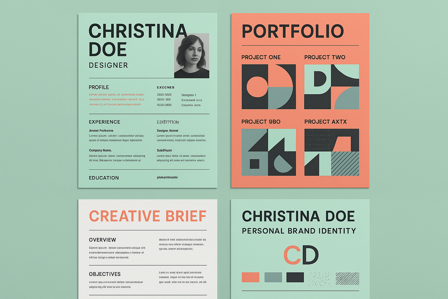 Exclusive creative portfolio templates with artistic resume designs and personal branding materials