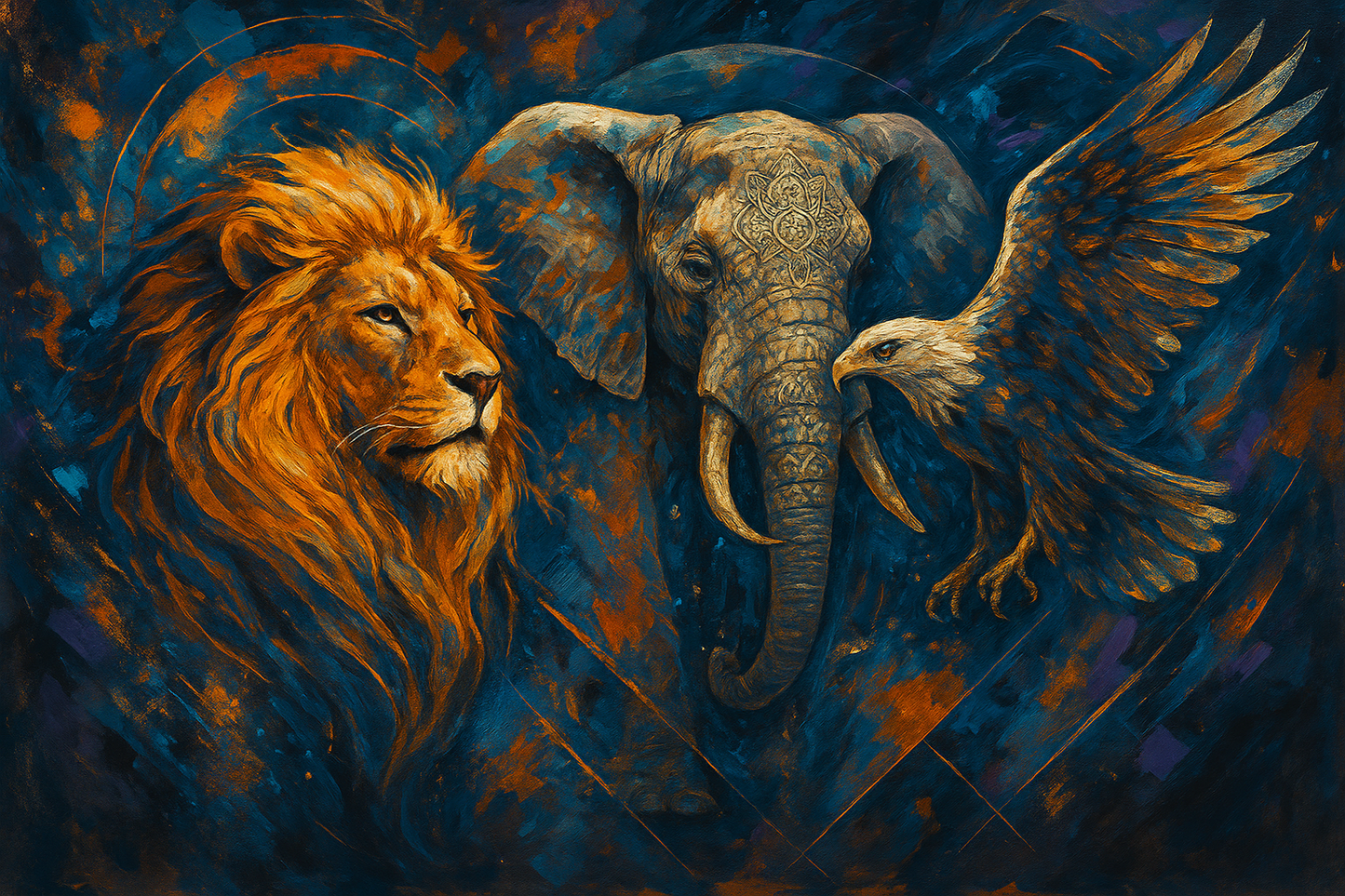 Exclusive Digital Art - Majestic Animals Abstract Style