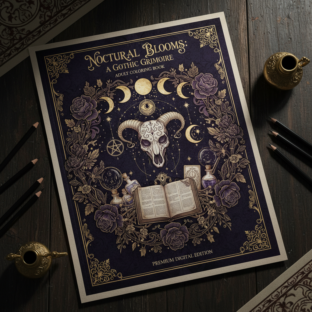 Dark Fantasy Gothic Coloring Book