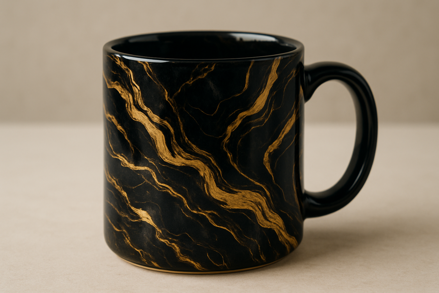 Luxury Black & Gold Marble Coffee Mug