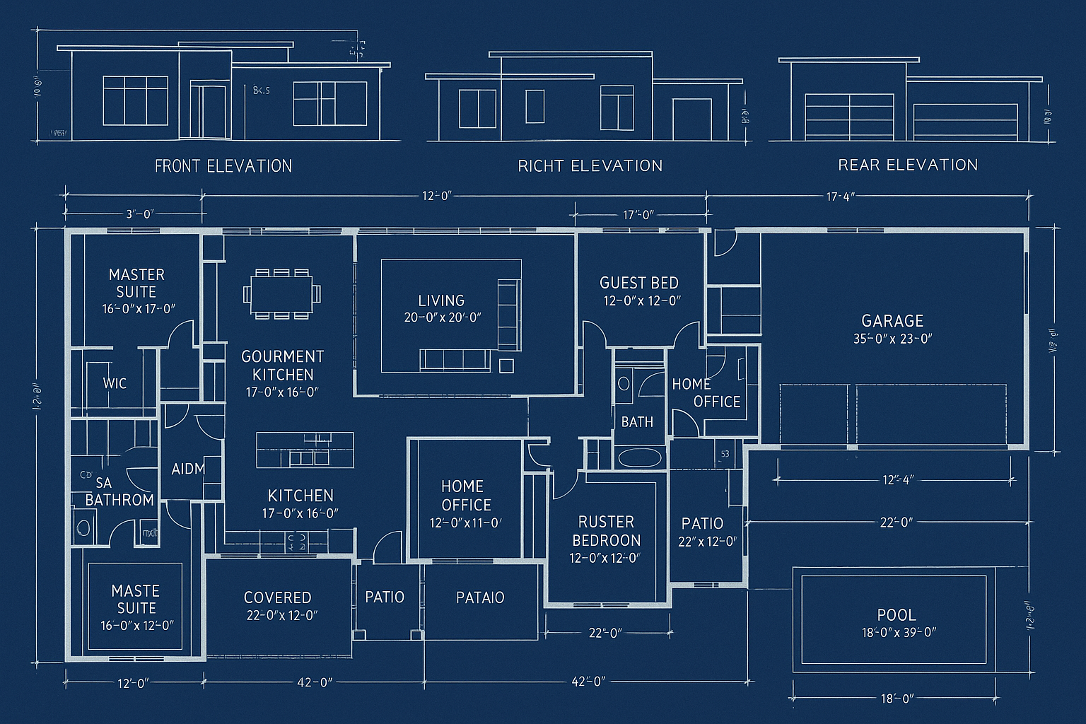 Luxury Modern Home Blueprint