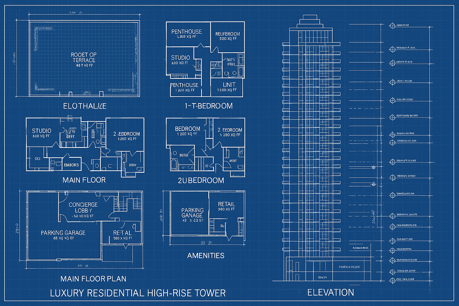 Luxury Residential High-Rise Blueprint