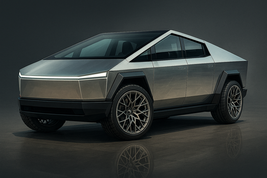 Tesla Cybertruck with premium custom rims digital art