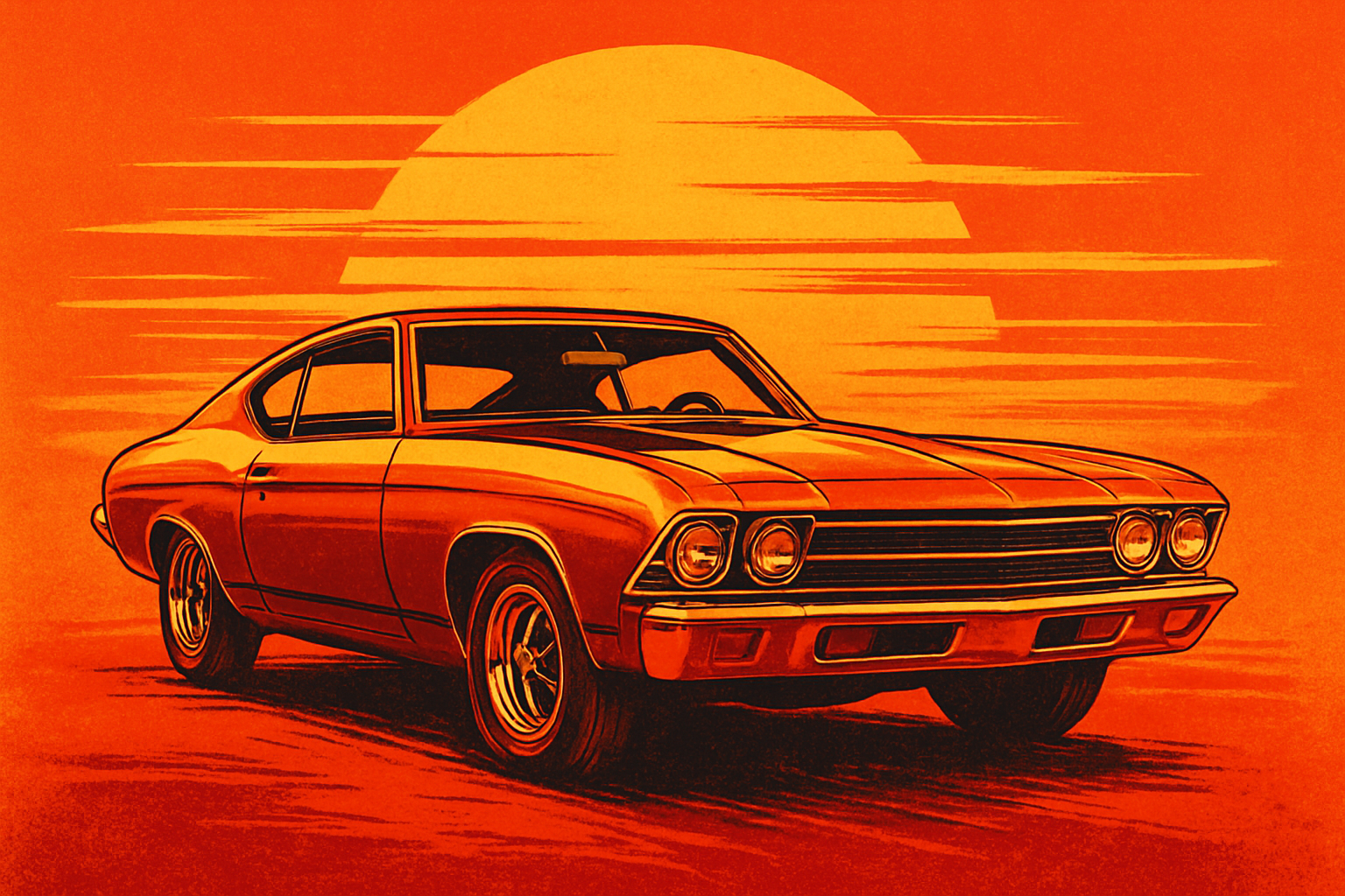 Vintage Muscle Car Art