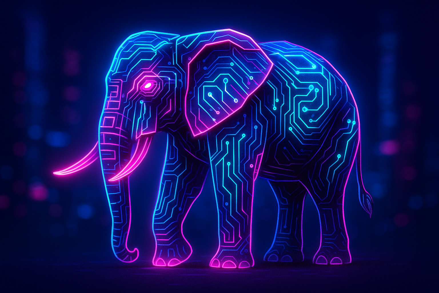 Virtual Elephants Digital Art