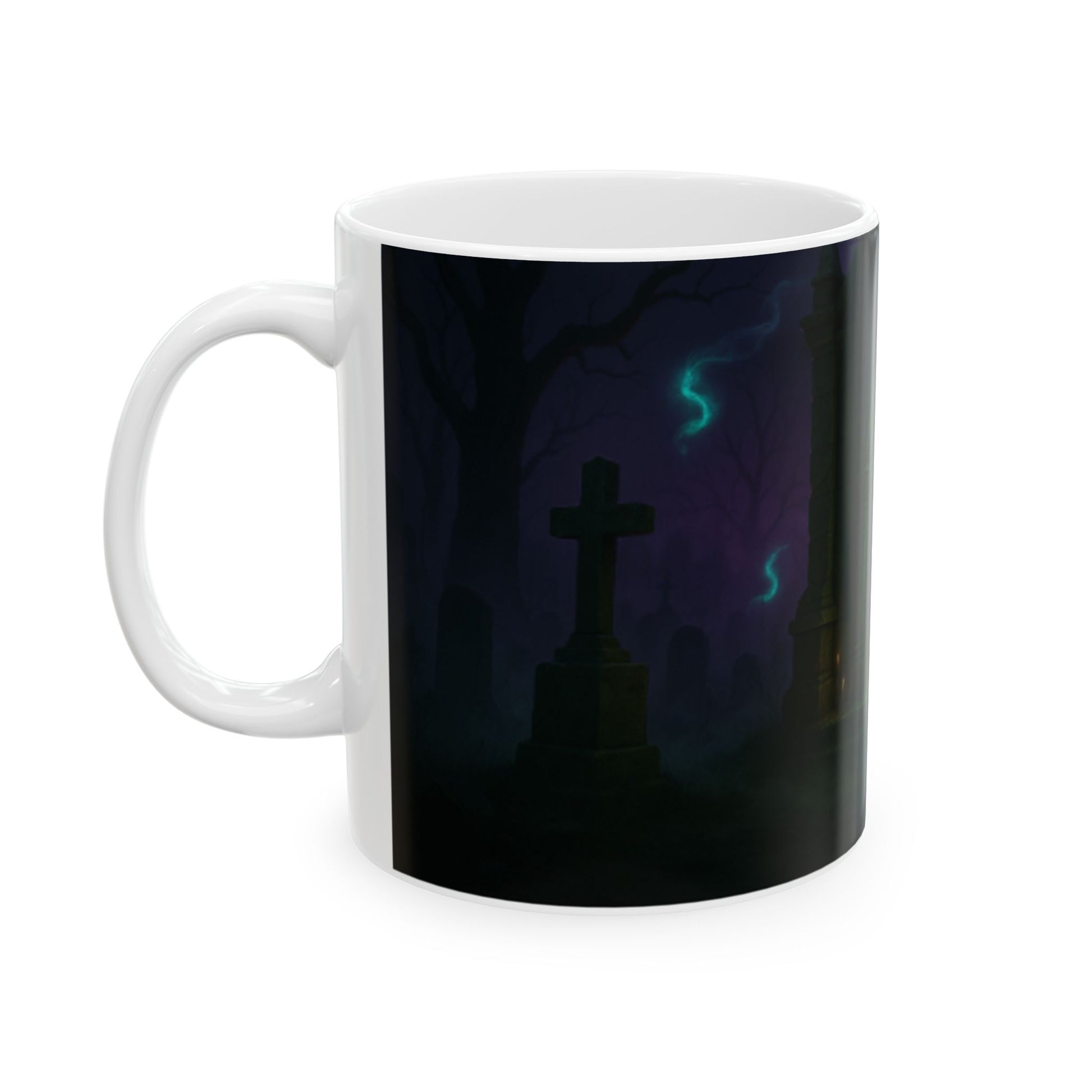 Mystical Glow Ceramic Mug | Gothic Decor, Witchy Gift, Cozy Coffee Cup, Halloween Kitchenware, Unique Art Mug  Digital Art