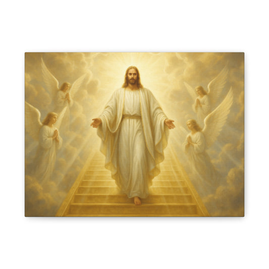 Canvas Wall Art with Angelic Imagery, Spiritual Decor, Religious Home Decoration, Inspirational Art for Living Room, Gift for Believers