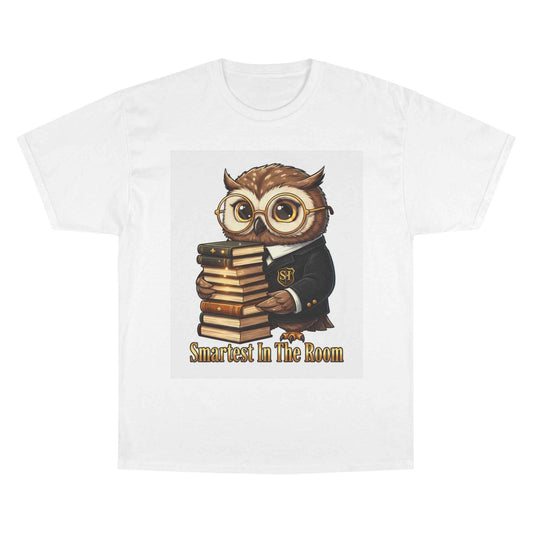 Smartest In The Room Owl T-Shirt — Cute Scholar Graphic Tee for Students & Teachers