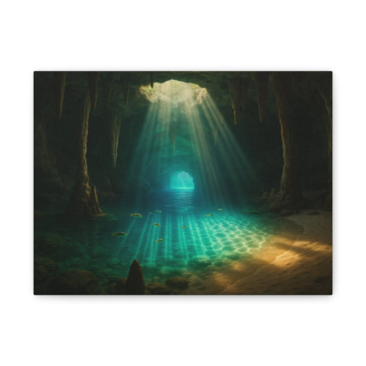 Stretched Canvas Wall Art, Tranquil Nature Decor, Forest Oasis Print, Home Wall Art, Unique Gift for Nature Lovers