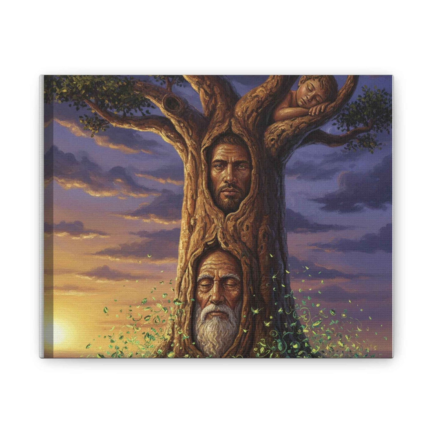 Tree of Ages Canvas Print — Spiritual Tree Face Wall Art