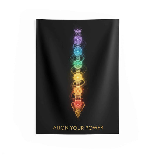 Chakra Alignment Wall Tapestry — "Align Your Power" Meditation Decor