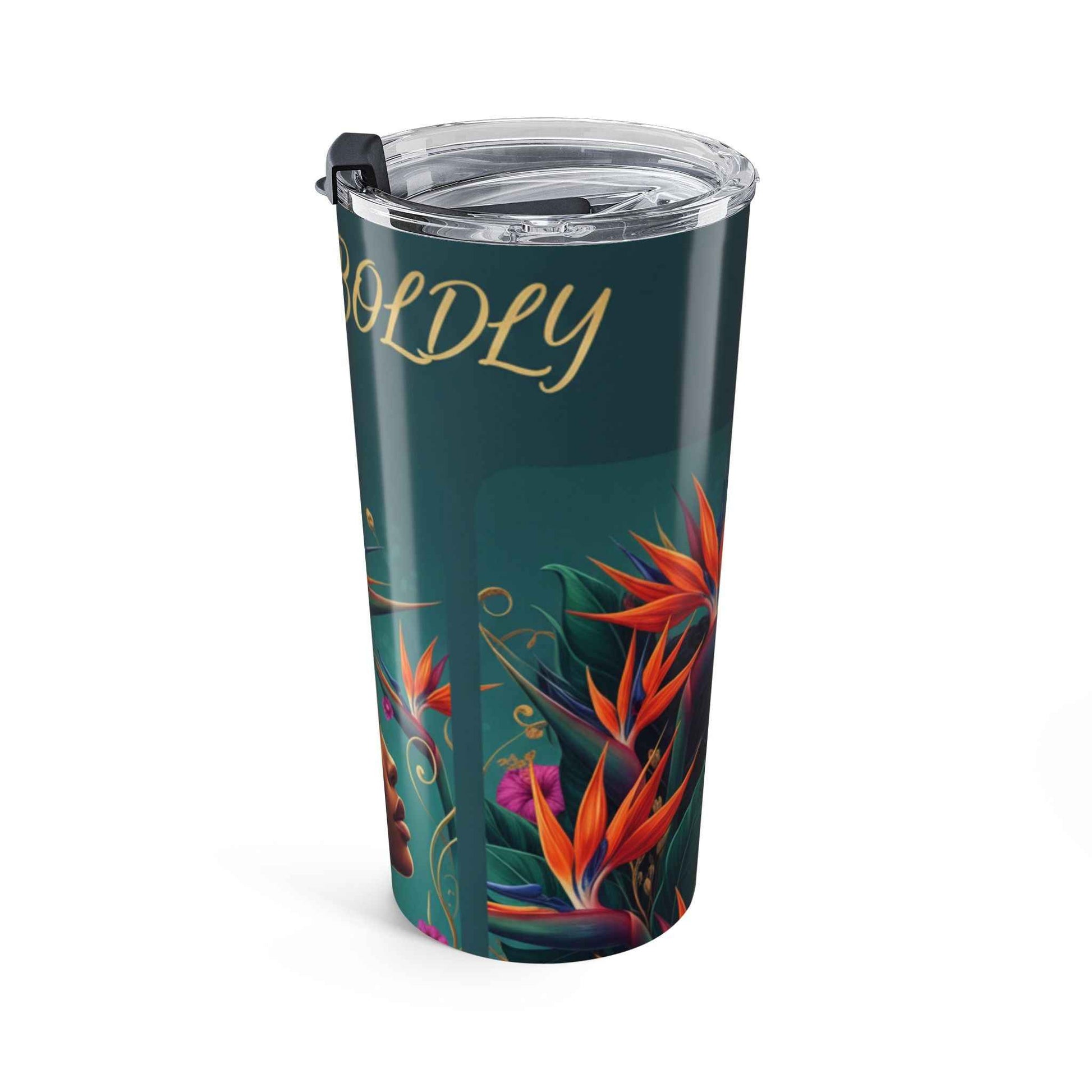 20oz Travel Tumbler — Bloom Bold Floral Afrocentric Art Insulated Cup