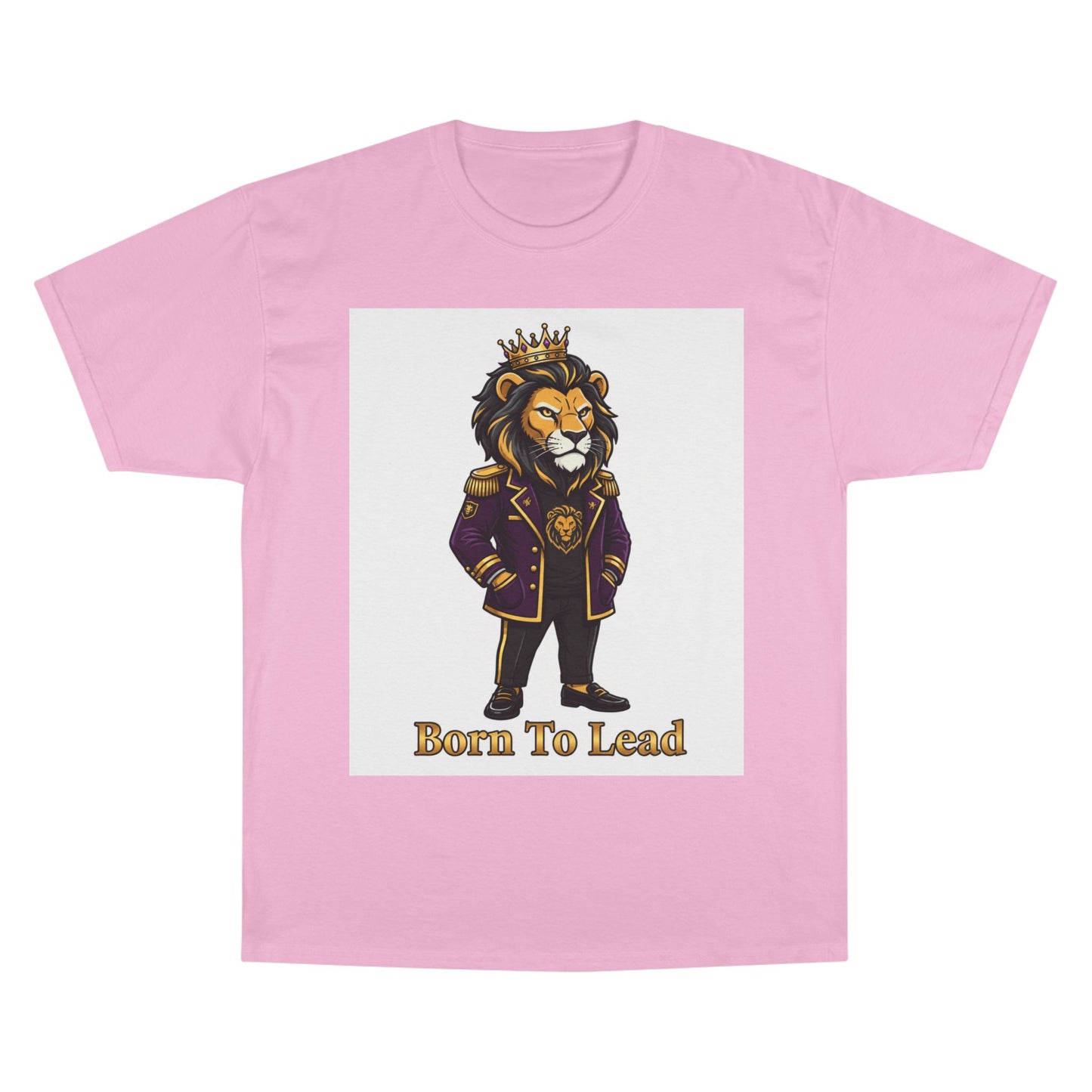 Born To Lead Lion T-Shirt — Regal Crowned Lion Graphic Tee