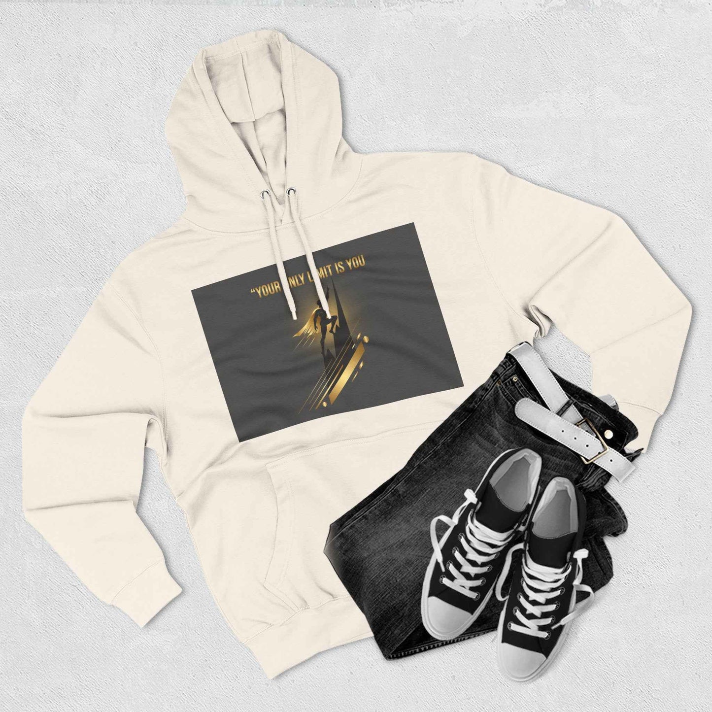 Motivational Graphic Hoodie — “Your Only Limit Is You” Inspirational Fleece Pullover
