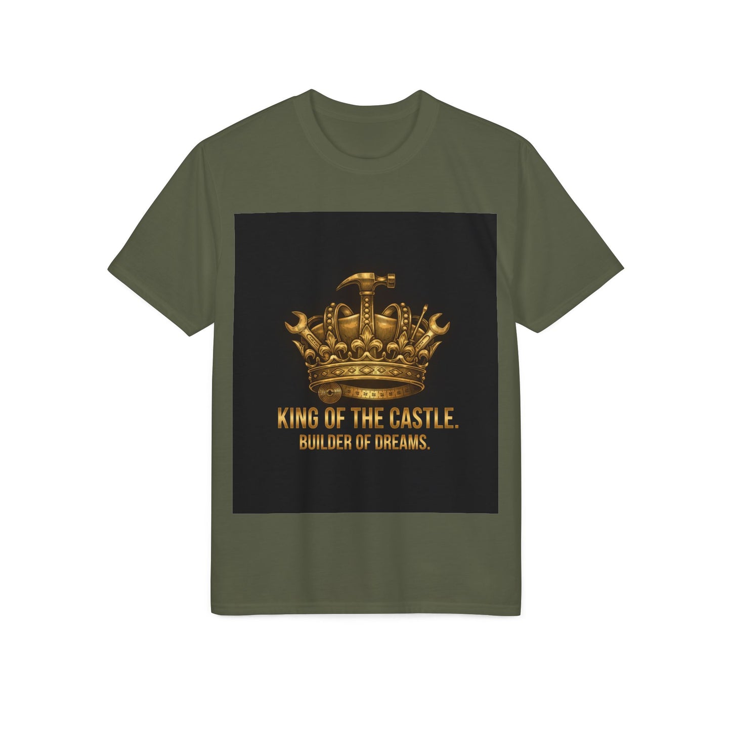 King of the Castle T-Shirt — Builder of Dreams Gold Crown Tee