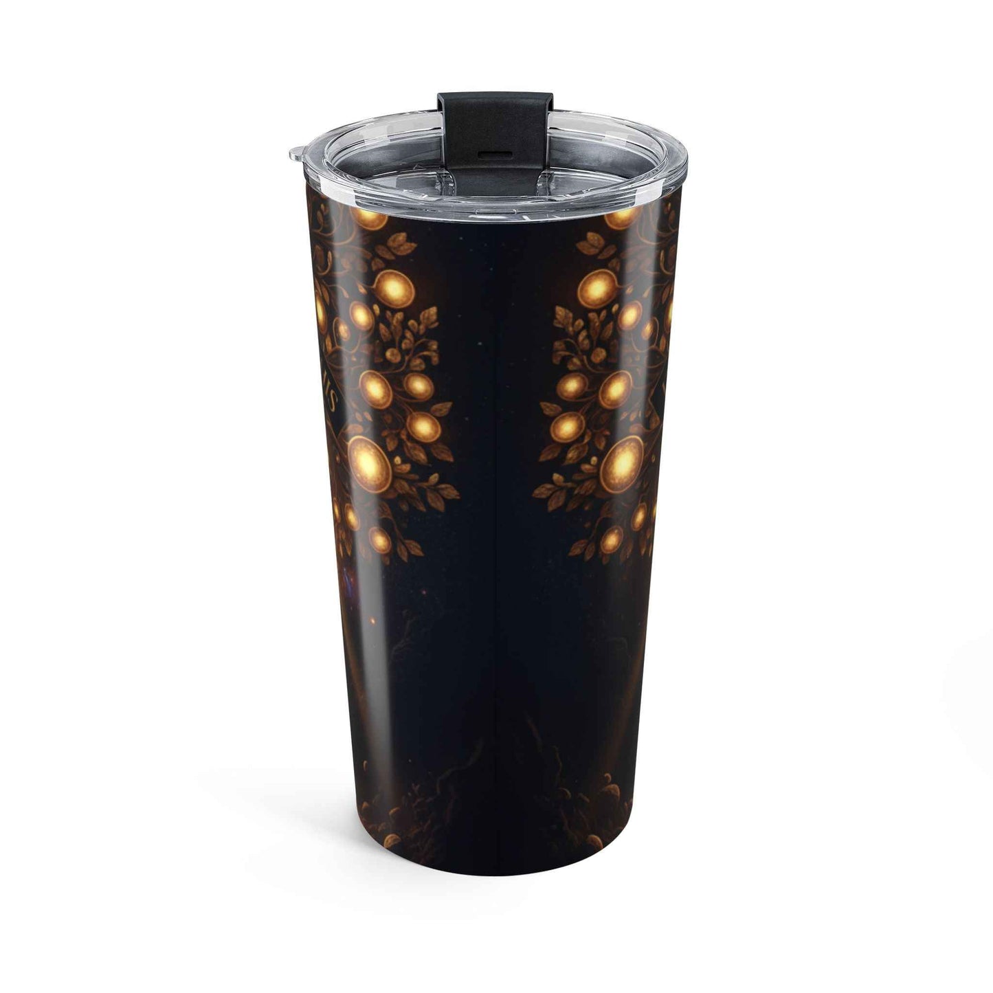 20oz Inspirational Tumbler — "I Endured" Black Man Portrait, Gold Regal Design