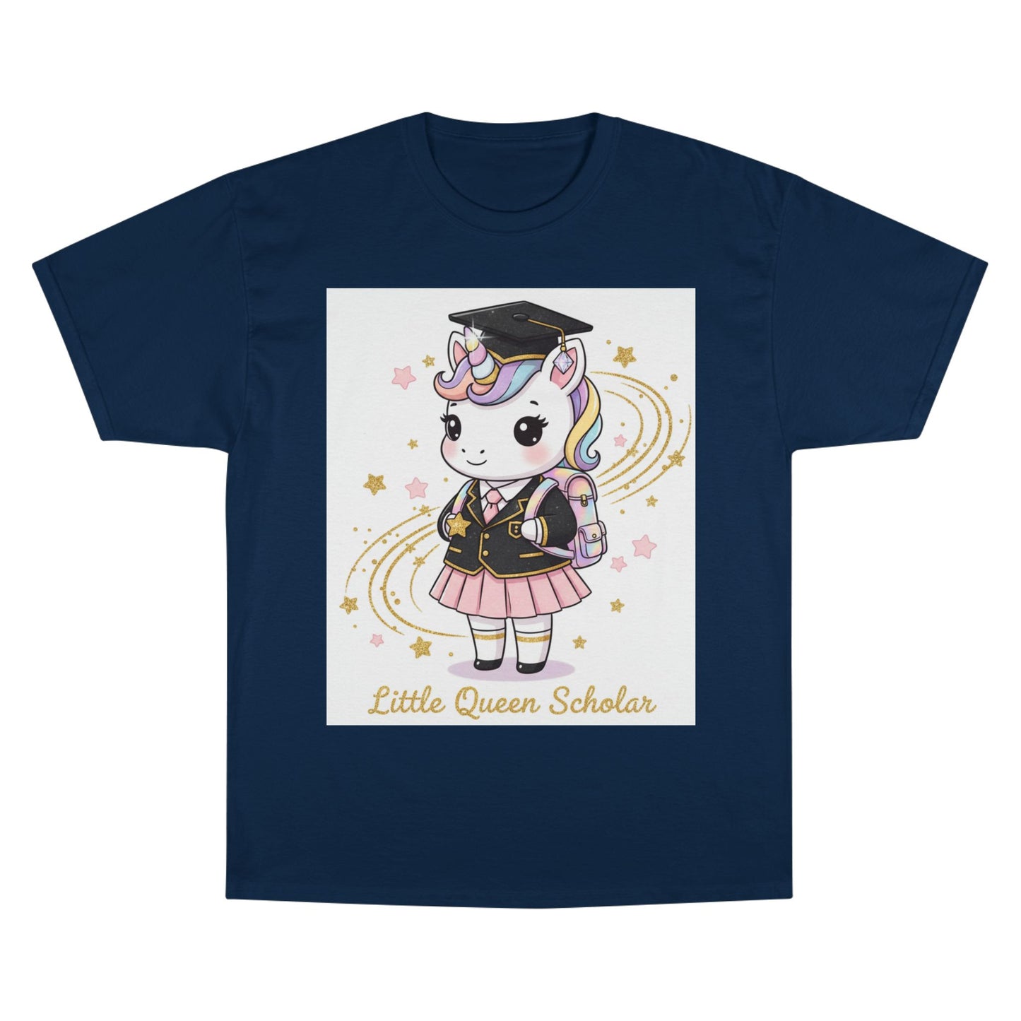 Little Queen Scholar T-Shirt — Cute Graduation Unicorn Tee for Girls