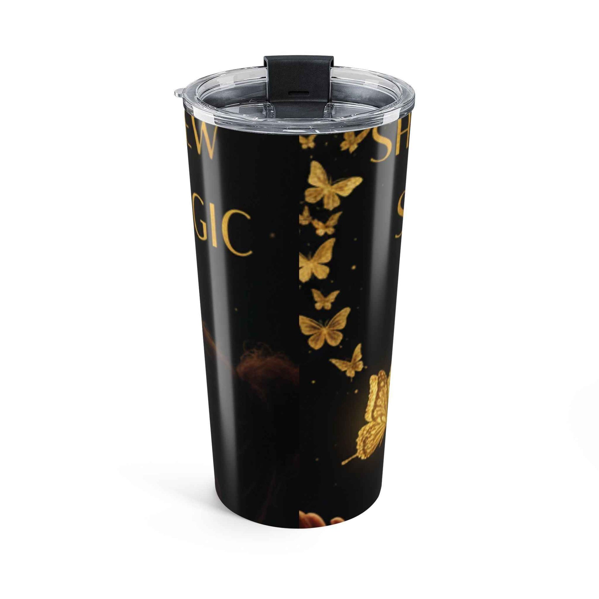 20oz Black Butterfly Tumbler — 'Always Was Magic' Inspirational Travel Cup