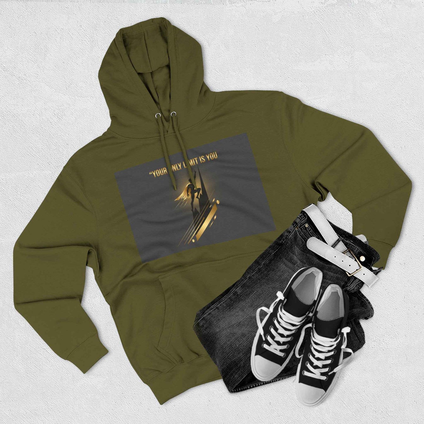 Motivational Graphic Hoodie — “Your Only Limit Is You” Inspirational Fleece Pullover