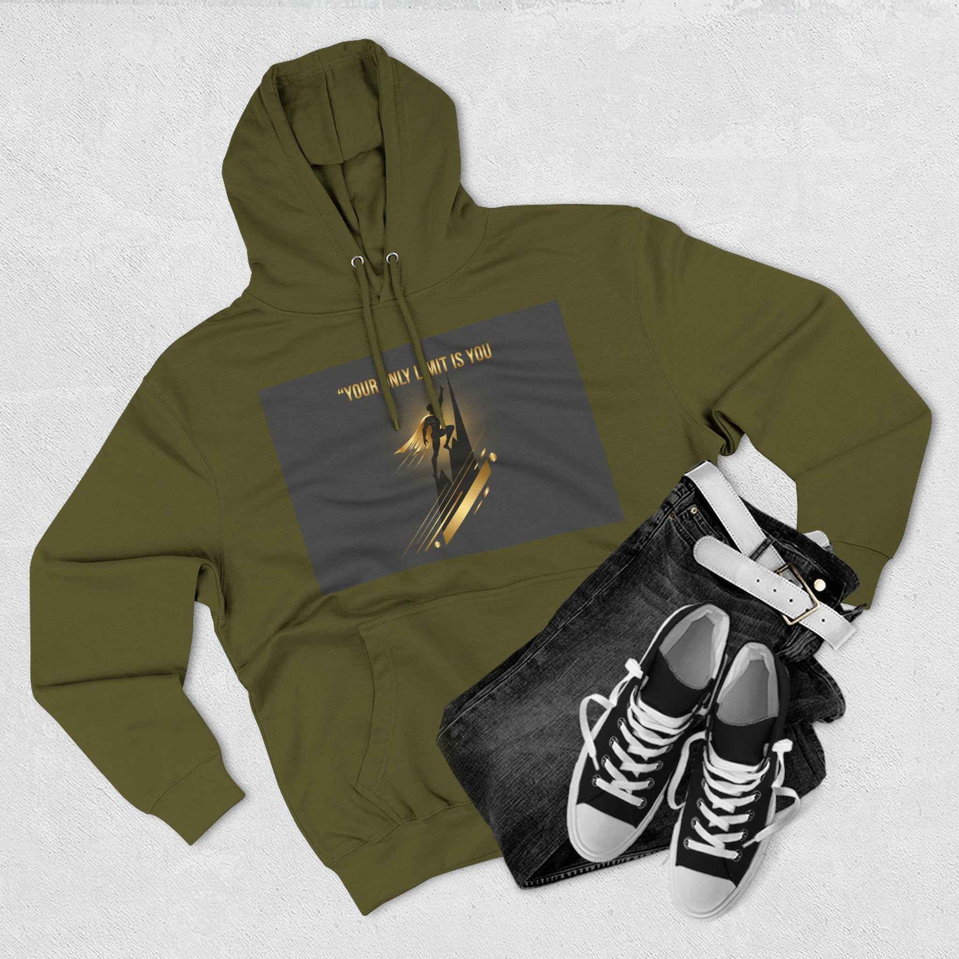 Motivational Graphic Hoodie — “Your Only Limit Is You” Inspirational Fleece Pullover
