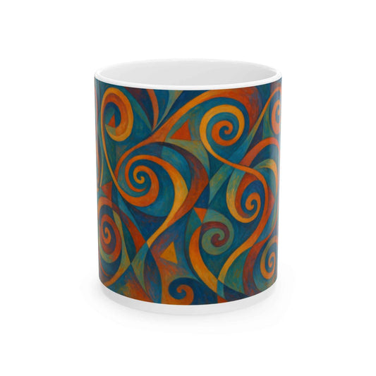 Artistic Ceramic Mug with Colorful Swirl Design, Unique Coffee Cup for Home Decor, Gift Idea for Art Lovers, 11oz, 15oz