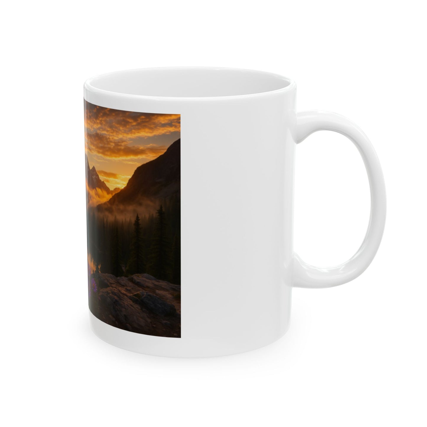 Nature-Inspired Ceramic Mug - Perfect for Coffee Lovers, Gift for Hikers, Mountain Decor, Travel Mug, 11oz & 15oz Options  Digital Art