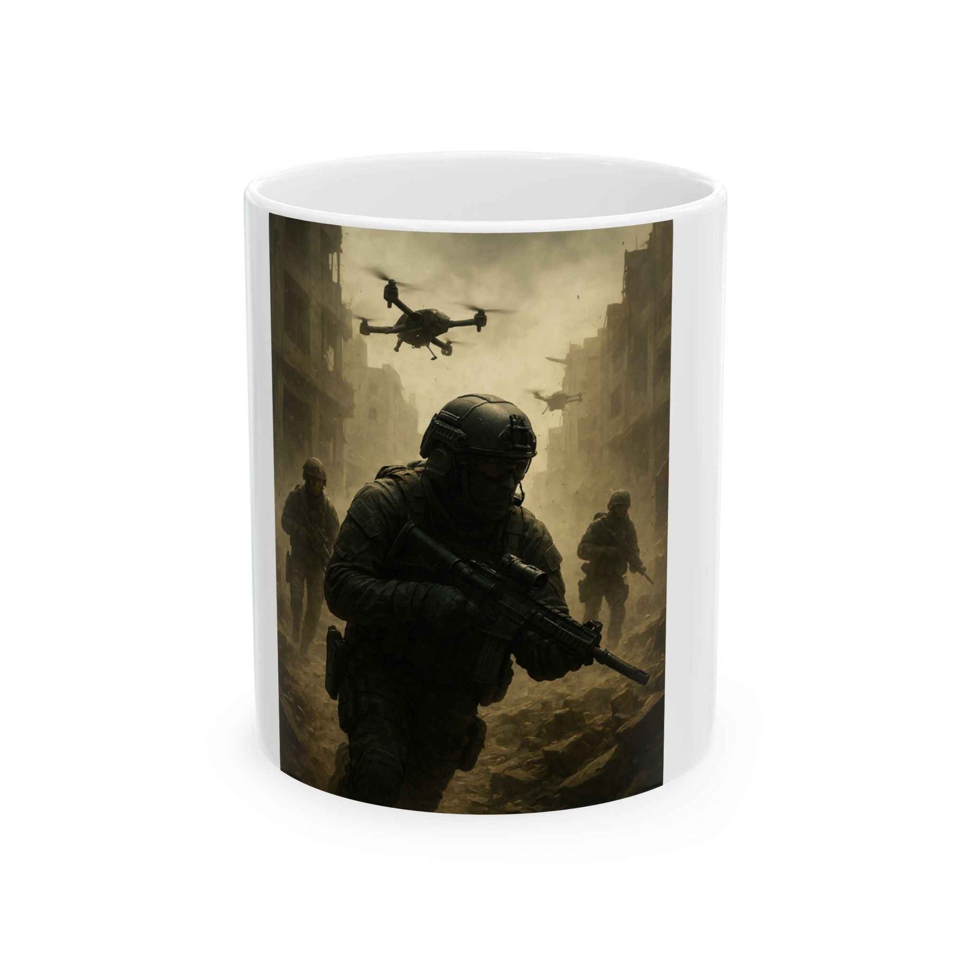 Tactical Warrior Ceramic Mug - Perfect for Military Enthusiasts, Gifting, Coffee Lovers, Home Office, Survivalists