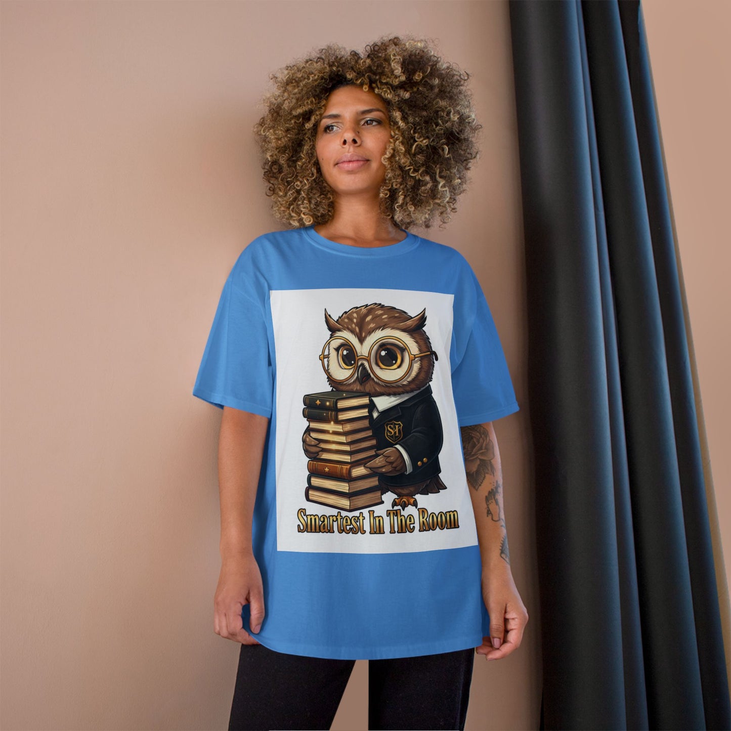 Smartest In The Room Owl T-Shirt — Cute Scholar Graphic Tee for Students & Teachers