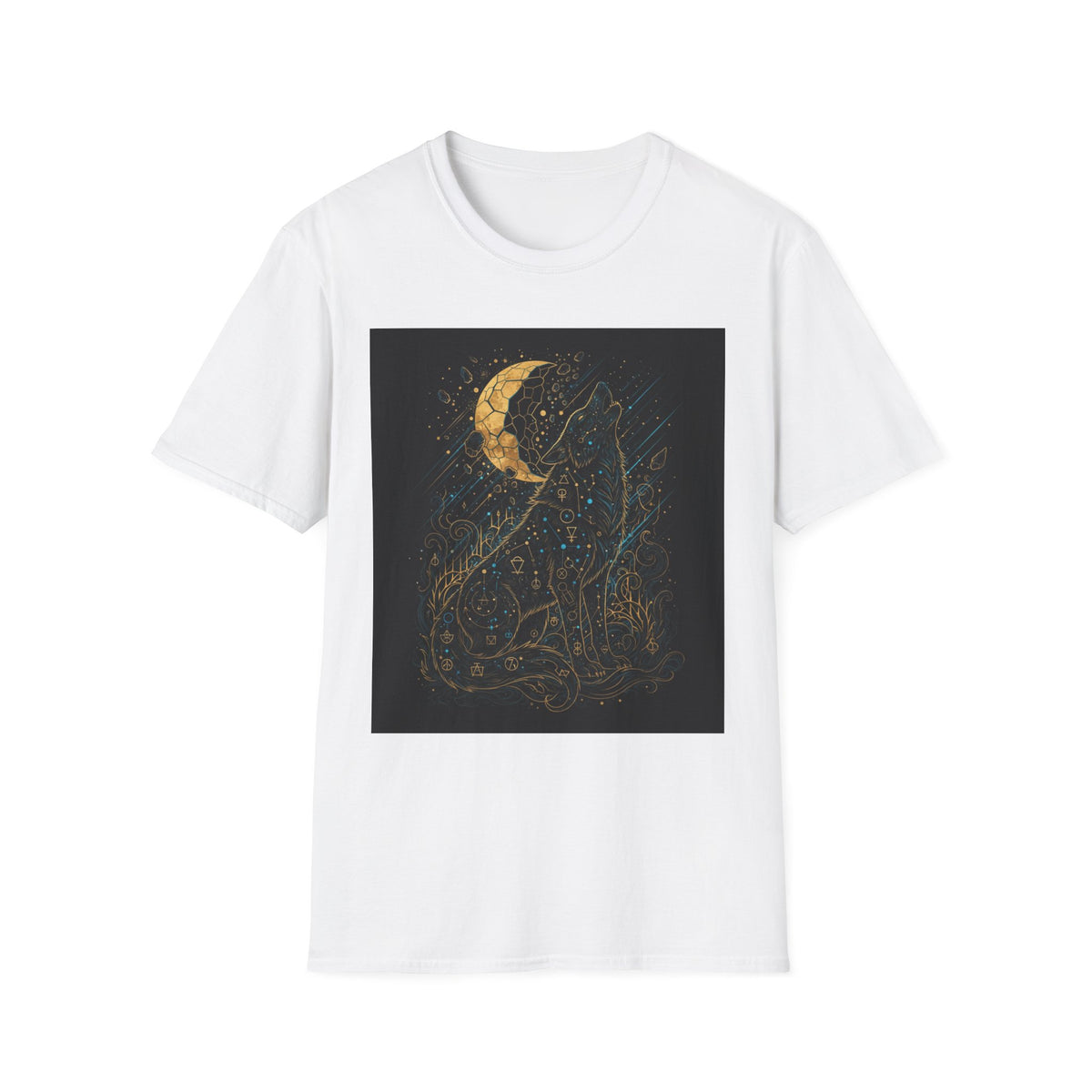 Celestial Cat Moon T-Shirt — Night Sky Constellation Graphic Tee