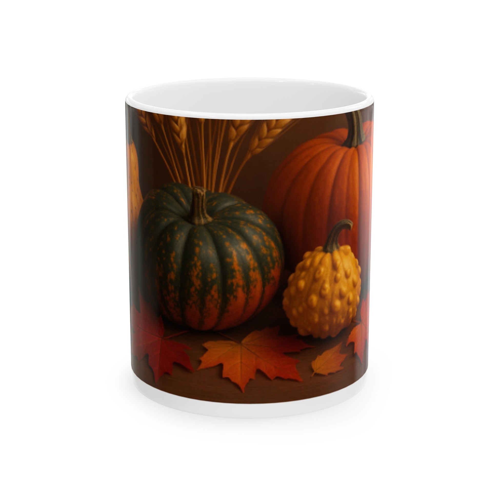 Fall Harvest Ceramic Mug - Autumn Coffee Cup, Pumpkin Decor, Thanksgiving Gift, Cozy Vibes, Seasonal Drinkware  Digital Art