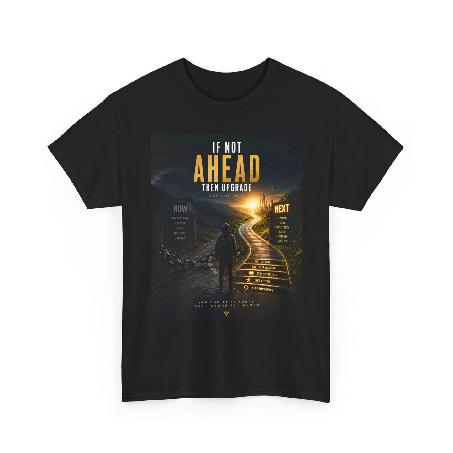 Inspirational Railroad Tee — "If Not Ahead Then Prepare" Motivational Graphic T-Shirt
