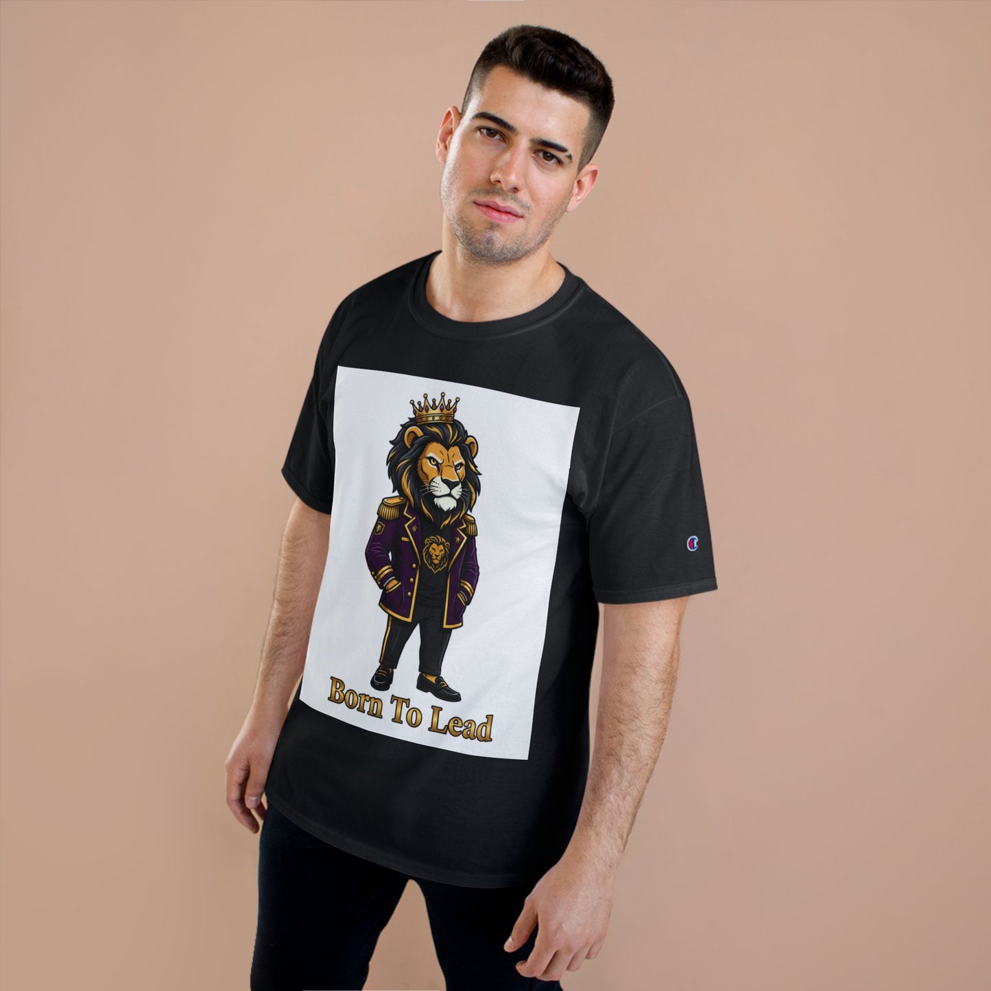 Born To Lead Lion T-Shirt — Regal Crowned Lion Graphic Tee