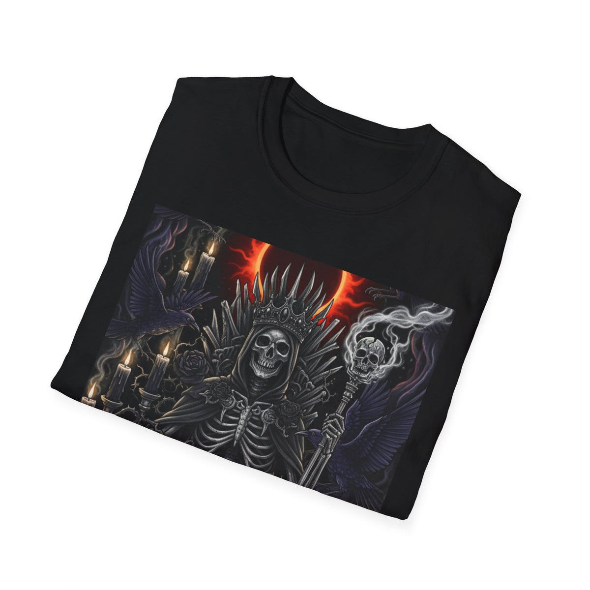 Death King T-Shirt — Dark Fantasy Skeleton Throne Graphic Tee