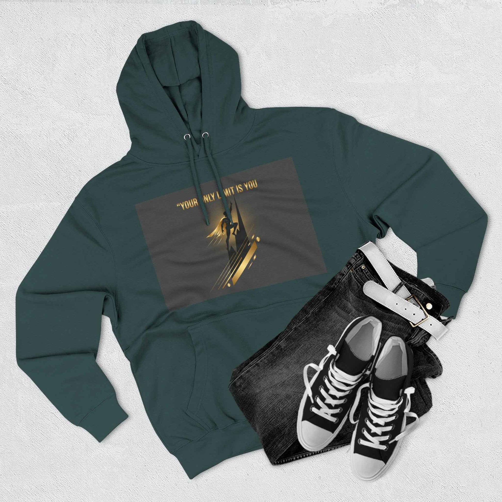 Motivational Graphic Hoodie — “Your Only Limit Is You” Inspirational Fleece Pullover