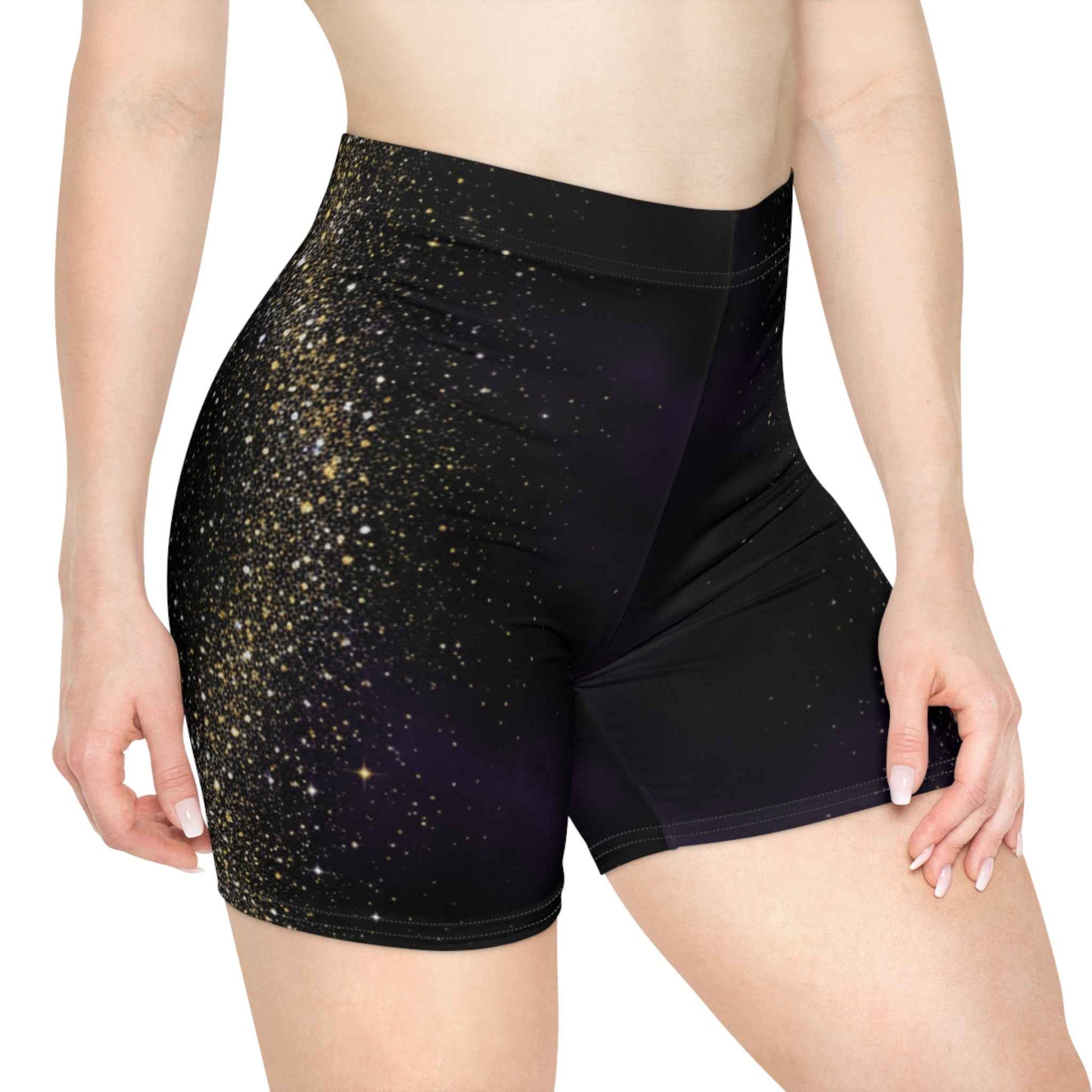 Galaxy Glitter Women's Biker Shorts