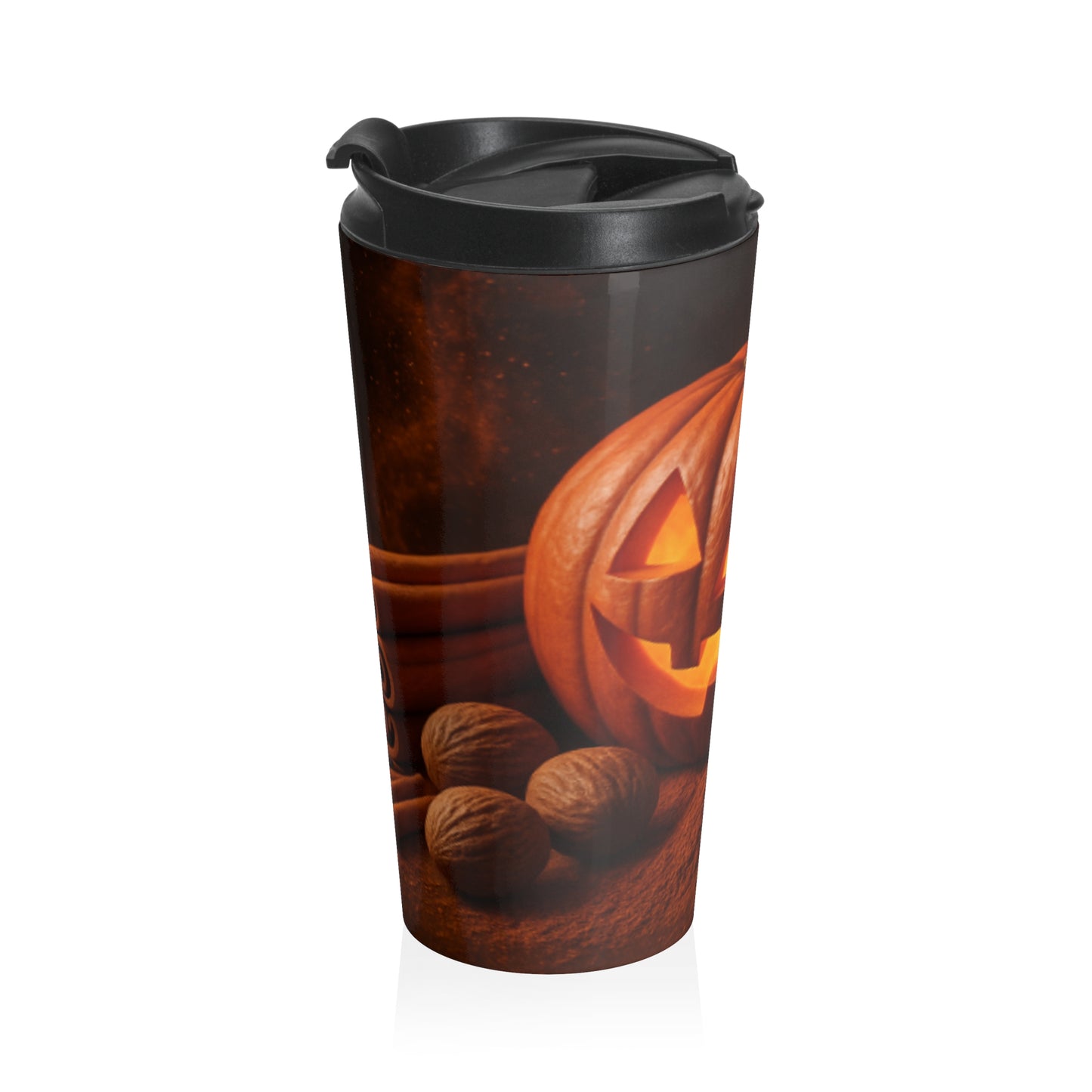 Halloween Pumpkin Travel Mug, Stainless Steel Coffee Cup, Spooky Halloween Gift, Fall Beverage Holder, Holiday Mugs for Autumn Celebrations