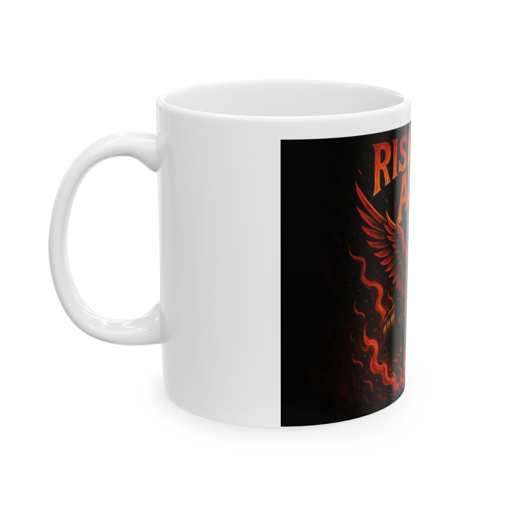 Phoenix Motivational Mug - Rise from the Ashes Coffee Cup, Workout Gift, Fitness Enthusiast Drinkware, Gym Motivation, Unique [...]  Digital Art