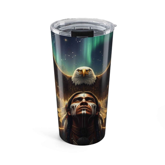 Native Spirit 20oz Tumbler — Eagle & Warrior Northern Lights Travel Mug