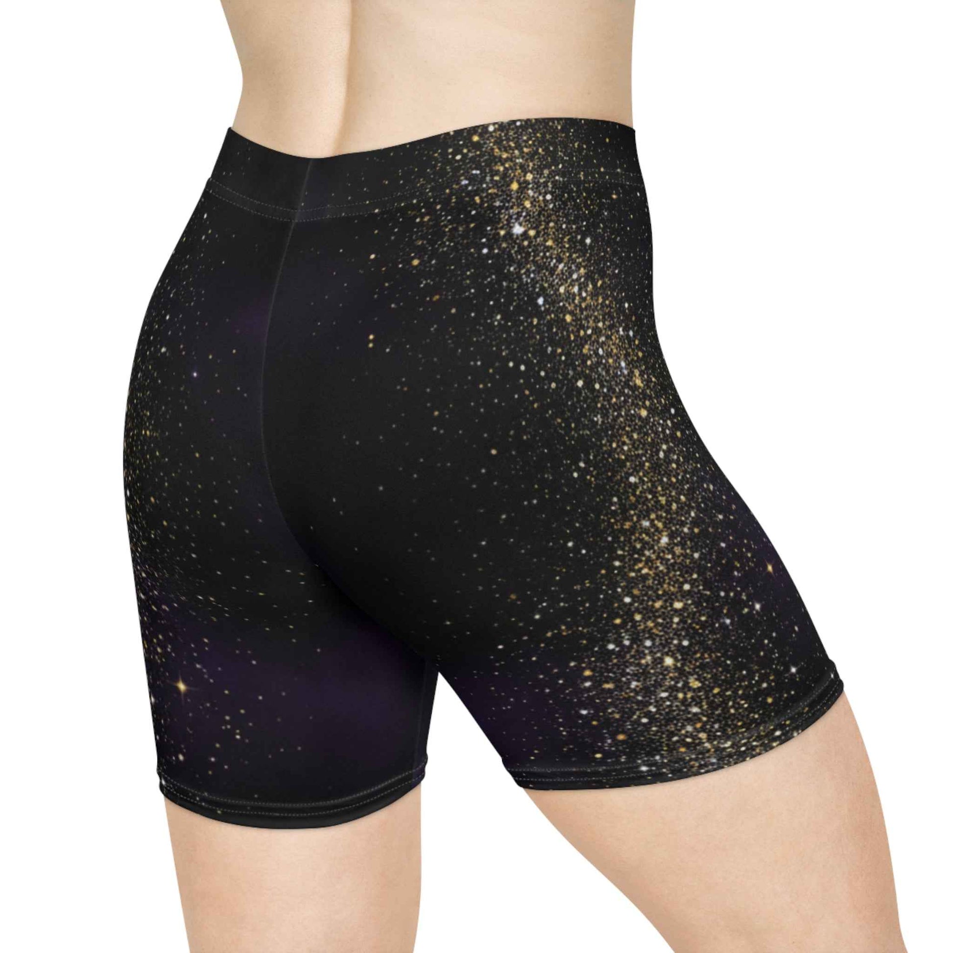Galaxy Glitter Women's Biker Shorts