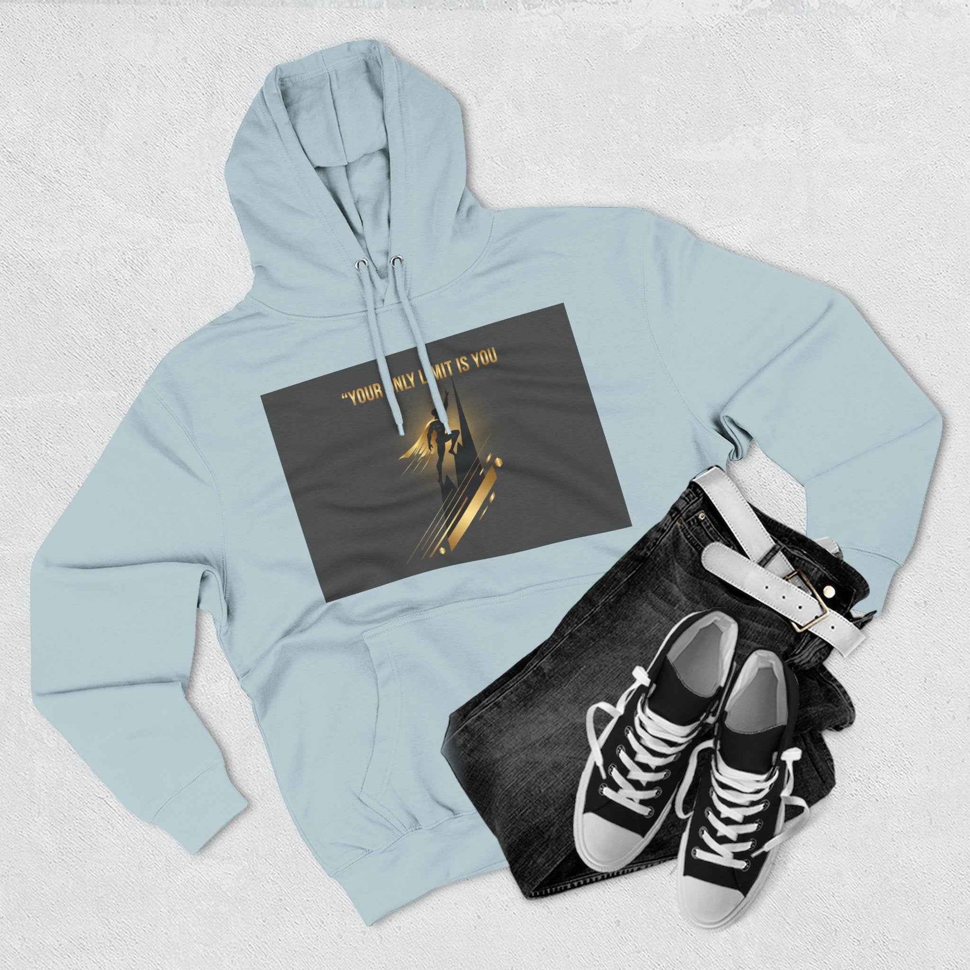 Motivational Graphic Hoodie — “Your Only Limit Is You” Inspirational Fleece Pullover