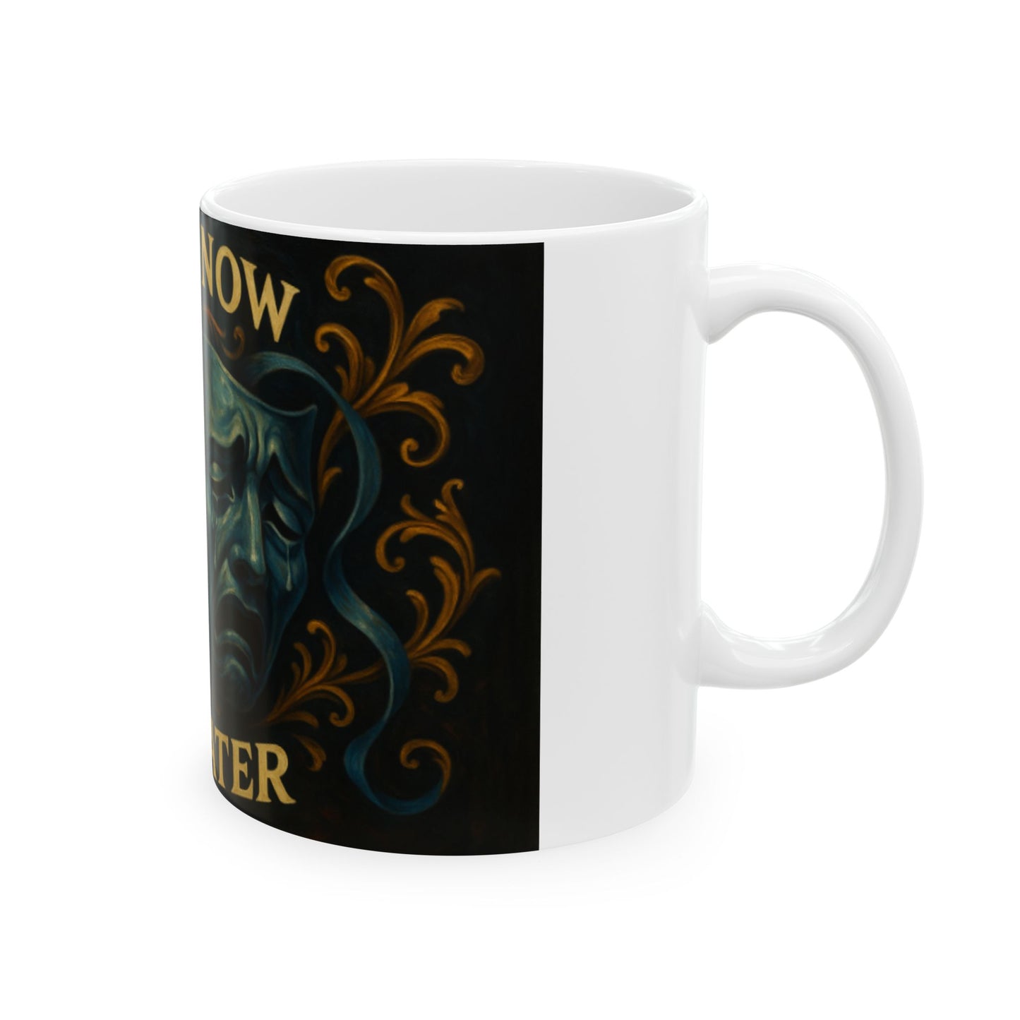 Laugh Now Cry Later Ceramic Mug - Unique Gift for Friends, Coffee Lovers, Humor Enthusiasts, Birthday, Graduation  Digital Art